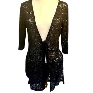 Croft & Barrow Swim Coverup Black Lace Size Small